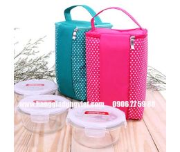 Bộ 03 Thố Nhựa + Túi Giữ Nhiệt Cao Cấp