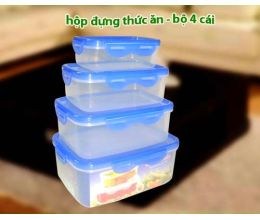 Bộ 04 Hộp Nhựa Đựng Thực Phẩm