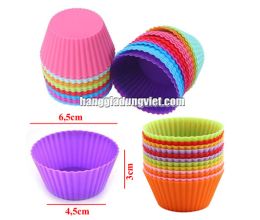 Bộ 10 Khuôn Silicon Tròn Làm Bánh Cupcake