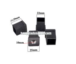4 Nút Nhựa Đóng Chân Bàn Ghế Vuông 25, Ren 10mm