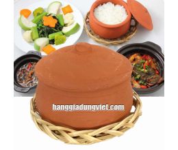 Combo Bộ Nồi Cơm Niêu Và Rế Lót Nồi (13x11cm)