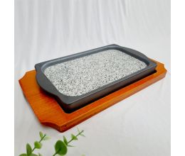 Dĩa Nướng Đá Bọc Gang Chữ Nhật 240x150x26mm