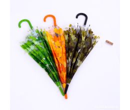 Dù Đi Mưa Trong Suốt In Hình Lá 