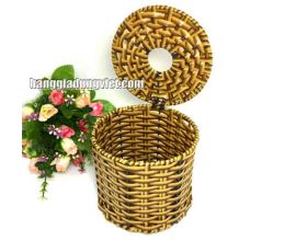 Hộp Đựng Giấy Tròn Nhựa Giả Mây - (13x12cm)