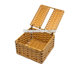 Hộp Đựng Giấy Vuông Nhựa Giả Mây (V13x8cm)
