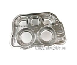 Khay Cơm inox Hình Ôtô Cho Bé Tập Ăn