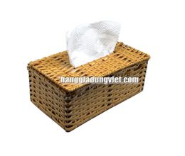 Khay Đựng Giấy Chữ Nhật Nhựa Giả Mây (24x14x10 cm)