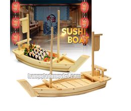 Khay Thuyền Gỗ Trang Trí Sushi Sashimi (50cm x 19cm)