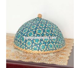 Lồng Bàn Tròn Tre Đan Hoa ĐK33x20cm