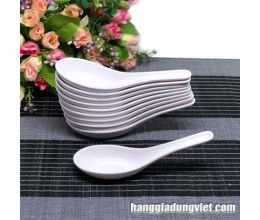 Muỗng Cơm Nhựa Melamine Cao Cấp Trắng (10 Cái)