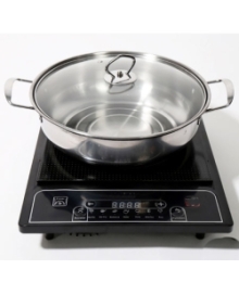 Nồi Lẩu, Chảo Lẩu Inox Nắp Kính 28CM
