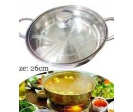 Nồi Lẩu Nắp Kính Inox Cao Cấp ĐK-26cm