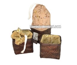 Hủ Tre Đan Thủ Công (V10cm x 8cm), Có Dây Rút