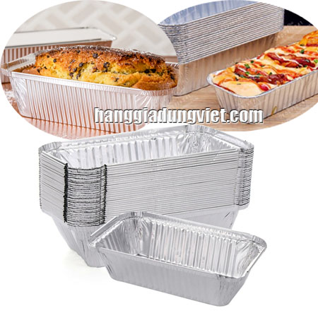 Combo 20 Khay Giấy Bạc Chữ Nhật Sâu Lòng (Nhiều size)